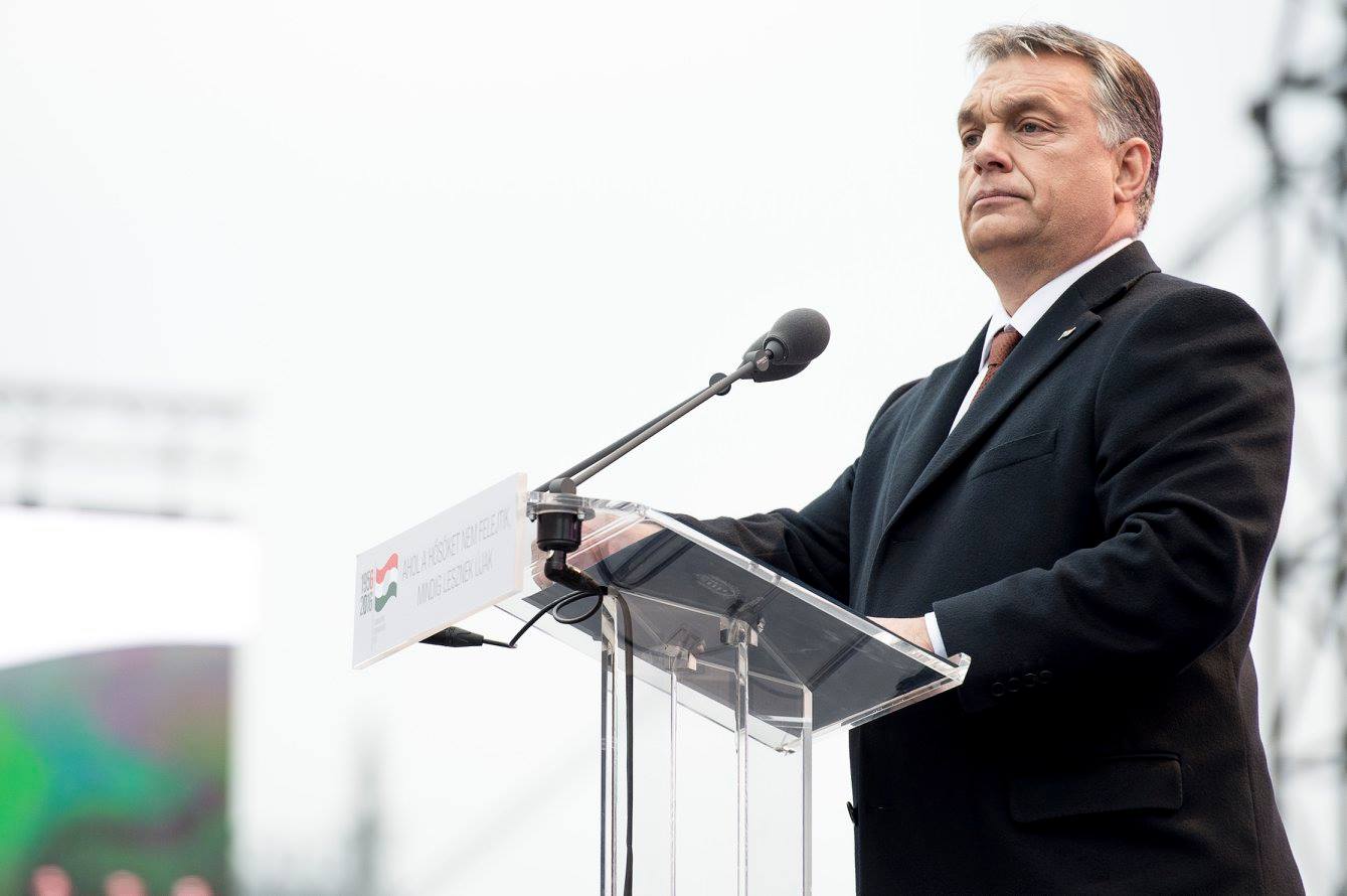 Viktor Orbán during his speech on Sunday, October 23