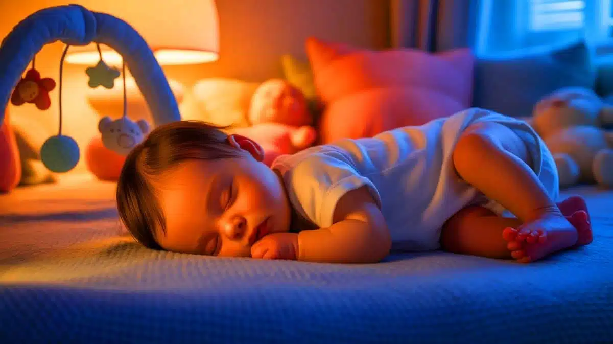 Illustration of the link between infant sleep patterns and autism spectrum disorder. Image generated by AI.