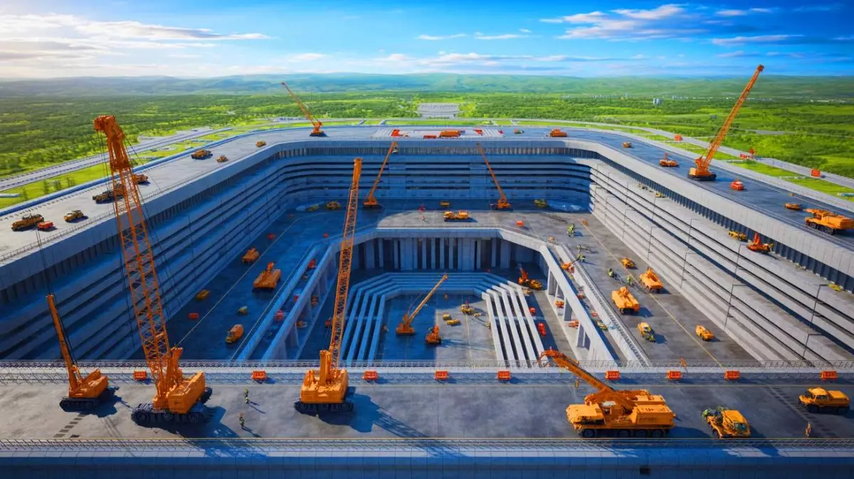 Illustration of China's massive underground military command center near Beijing. Image generated by AI.