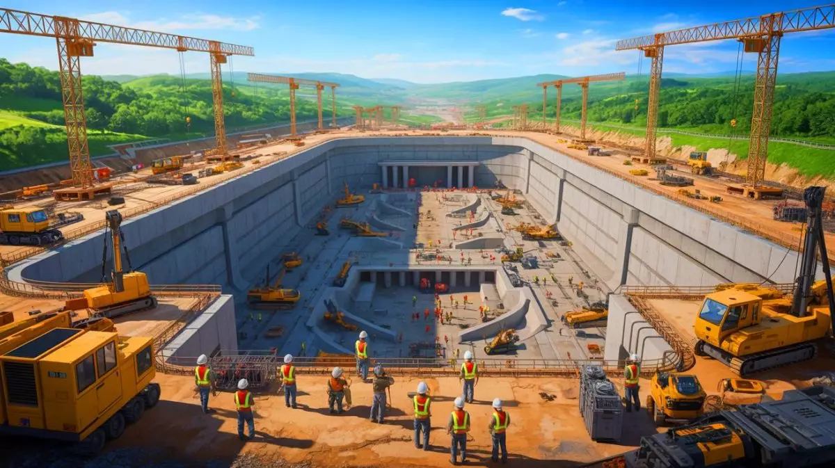 Illustration of the world's largest underground military command center being constructed by China. Image generated by AI.