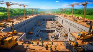 Illustration of the world's largest underground military command center being constructed by China. Image generated by AI.