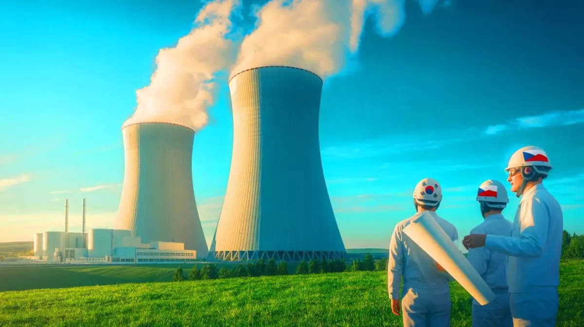 Illustration of the Czech Republic's selection of Korea Hydro & Nuclear Power for its nuclear projects. Image generated by AI.