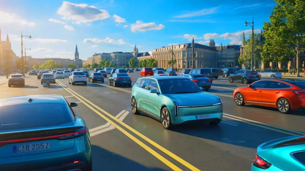 Illustration of the European automotive market's decline and the rise of Chinese manufacturers. Image generated by AI.