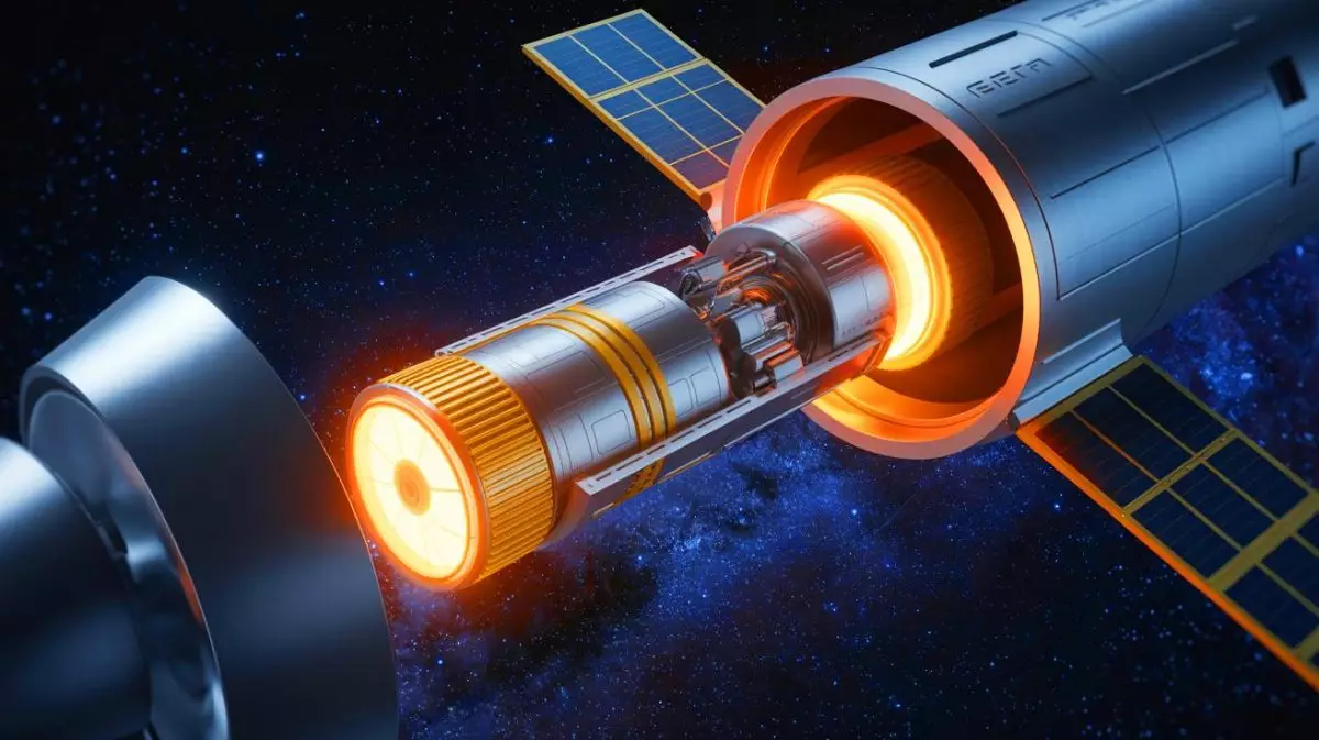 Illustration of Japan's revolutionary nuclear battery designed to power space probes for over a century. Image generated by AI.