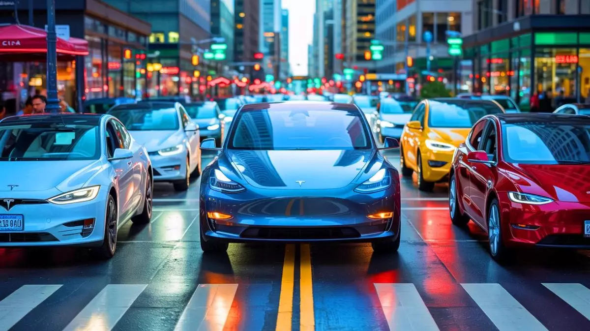 Illustration of Tesla's challenges in the global electric vehicle market. Image generated by AI.