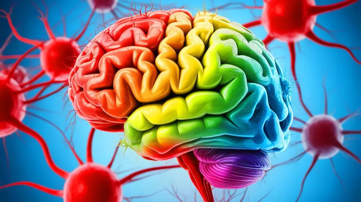 Illustration of the neurological impact of food poisoning on the brain. Image generated by AI.