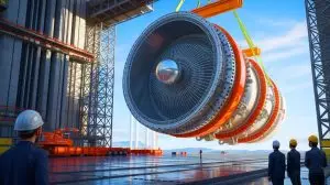 Illustration de la livraison d'un composant clé pour le projet ITER par la Chine. Image réalisée par IA.