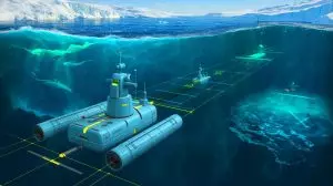 Illustration de la percée technologique chinoise en détection acoustique sous-marine. Image réalisée par IA.