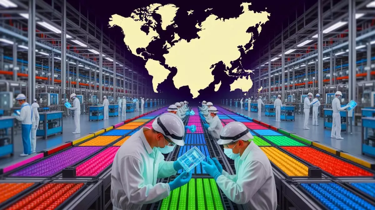 Illustration de la domination chinoise sur le marché mondial du gallium et ses implications stratégiques. Image réalisée par IA.
