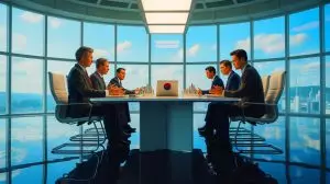 Illustration de la compétition entre EDF et KHNP pour le marché nucléaire tchèque. Image réalisée par IA.