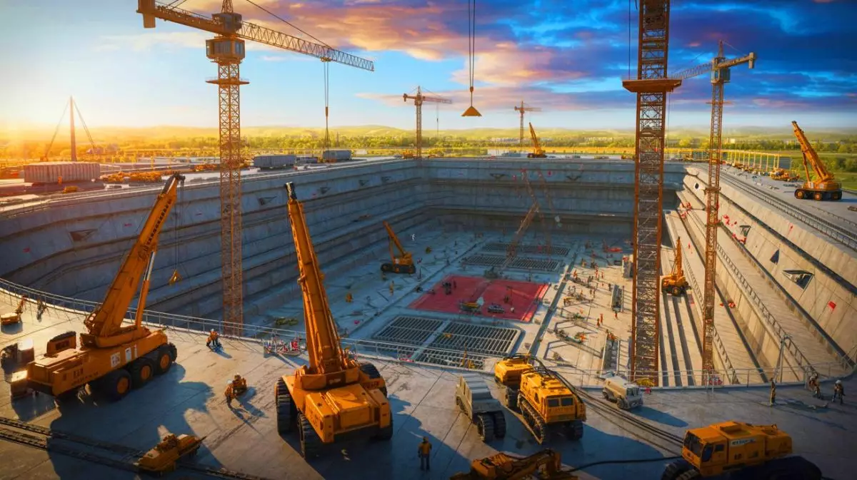 Illustration de la construction du plus grand centre de commandement militaire souterrain près de Pékin. Image réalisée par IA.