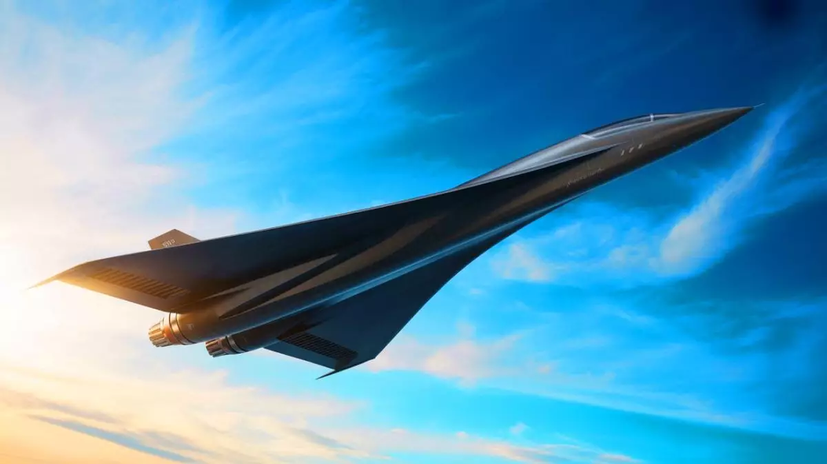 Illustration of the rumored SR-72 hypersonic aircraft, showcasing its potential design and speed capabilities. Image generated by AI.