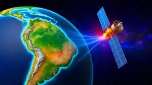 Illustration of the South Atlantic Anomaly affecting Earth's magnetic field. Image generated by AI.