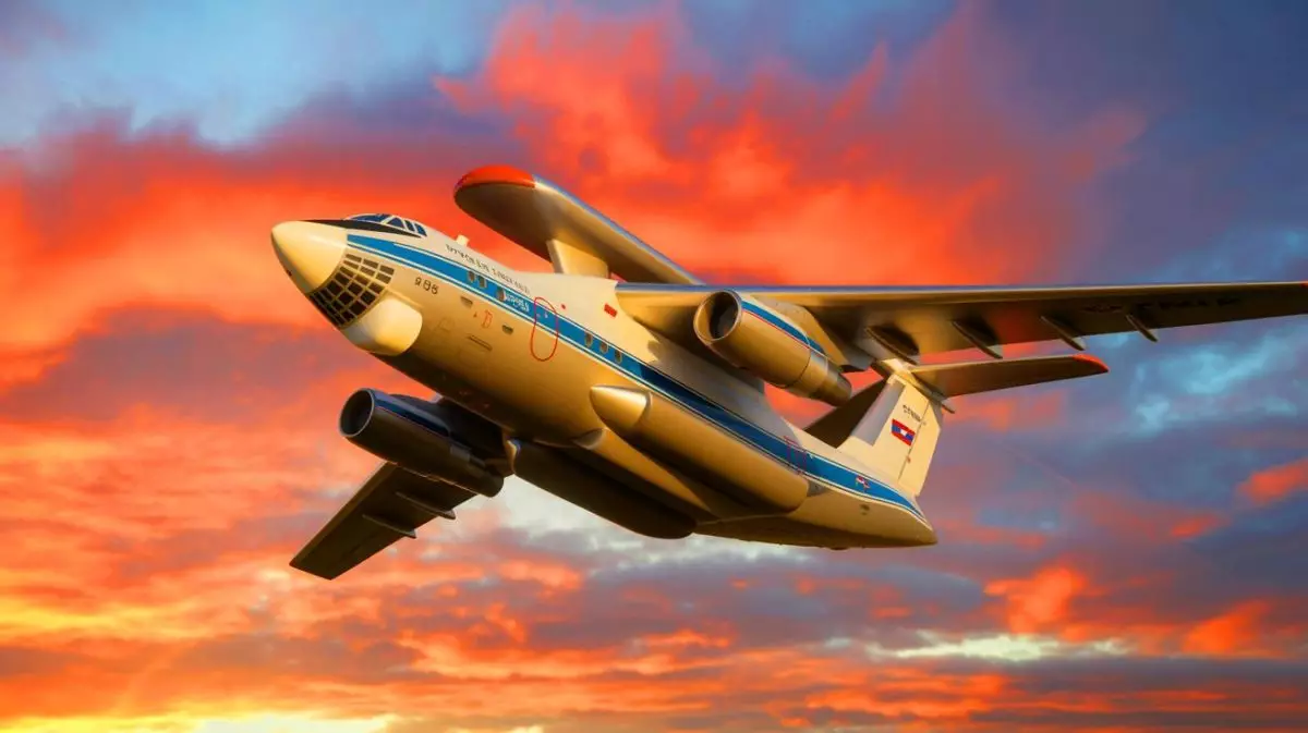 Illustration of North Korea’s new airborne early warning and control aircraft based on the Russian Il-76. Image generated by AI.