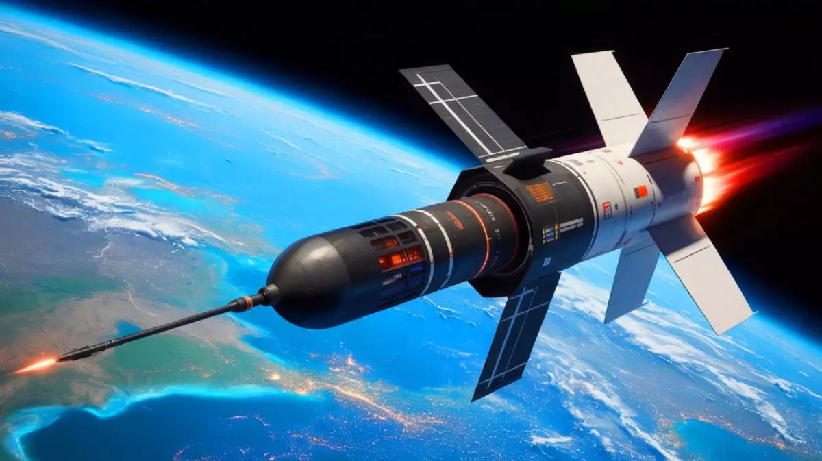 Illustration of the Golden Dome space-based missile interceptor system against emerging threats. Image generated by AI.