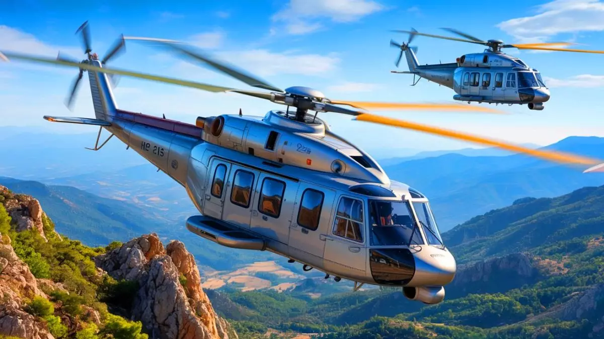 Illustration of Greece's newly acquired H215 helicopters in action for emergency response. Image generated by AI.