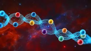 Illustration of time emerging from quantum entanglement. Image generated by AI.