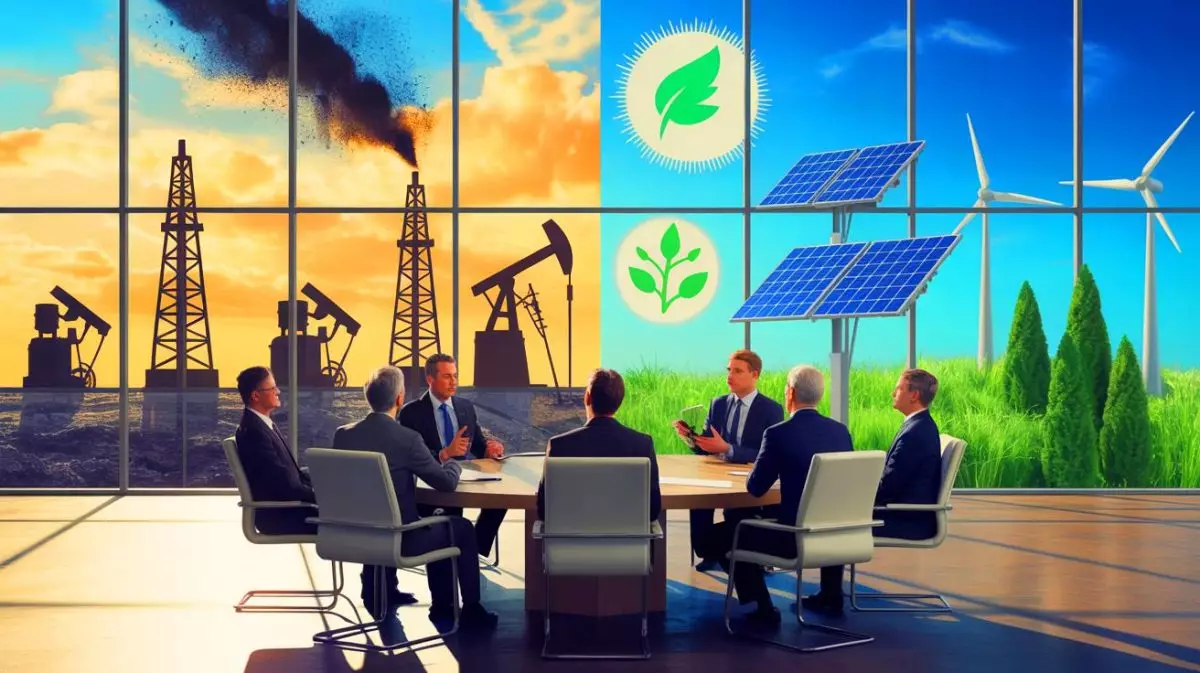 Illustration de l'interdiction d'une publicité de TotalEnergies pour greenwashing. Image réalisée par IA.
