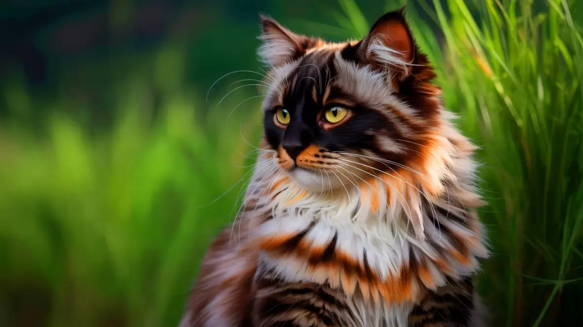 Illustration de la nouvelle couleur de pelage salmiak chez les chats. Image réalisée par IA.