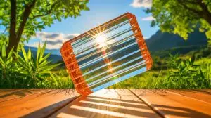 Illustration of transparent wood as an eco-friendly alternative to traditional materials. Image generated by AI.