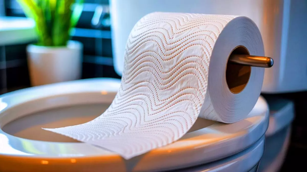 Illustration de la nouvelle perforation ondulée du papier toilette Charmin et son impact sur l'expérience utilisateur. Image réalisée par IA.