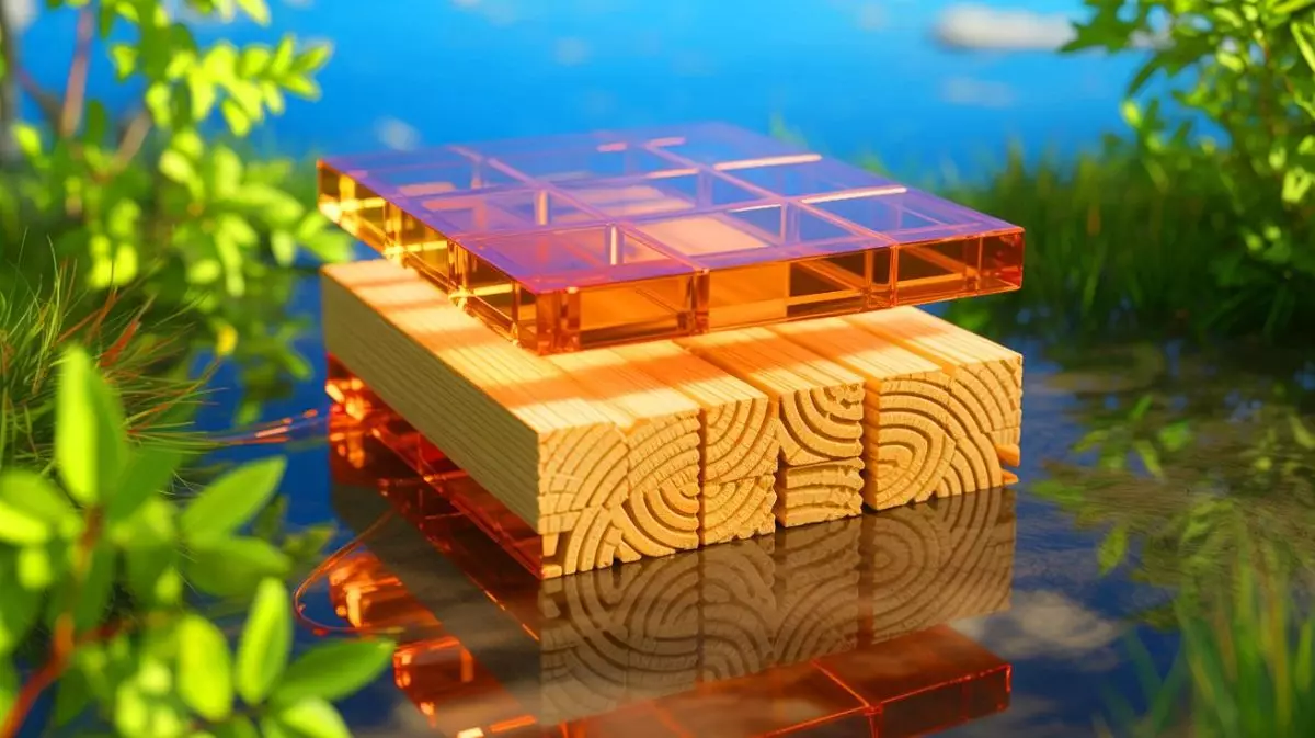 Illustration de la transformation du bois de balsa en un matériau transparent et écologique. Image réalisée par IA.