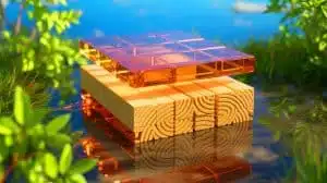 Illustration de la transformation du bois de balsa en un matériau transparent et écologique. Image réalisée par IA.