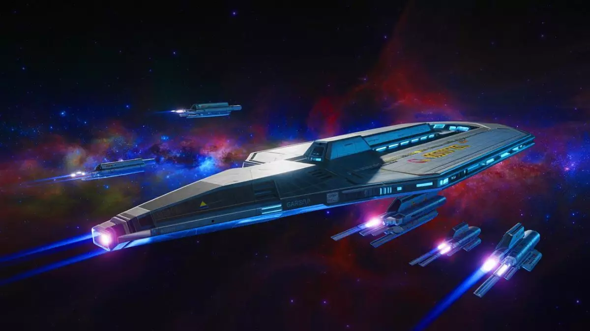 Illustration de porteurs orbitaux développés par Gravitics pour la Space Force américaine. Image réalisée par IA.