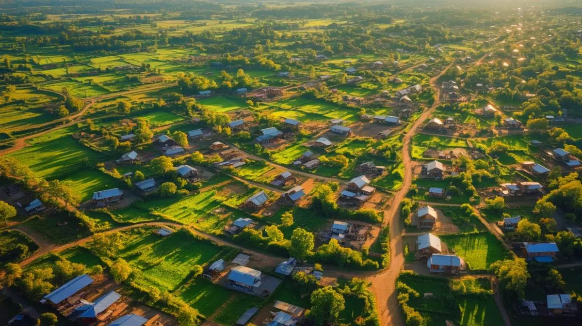 Illustration de la sous-estimation potentielle de la population mondiale dans les zones rurales. Image réalisée par IA.
