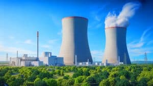 Illustration of China's Zhangzhou nuclear power plant with Hualong-1 reactor advancements. Image generated by AI.