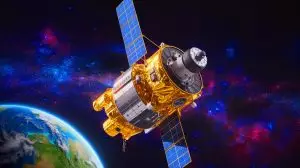 Illustration of Chinese satellites conducting "dogfighting" maneuvers in low Earth orbit. Image generated by AI.