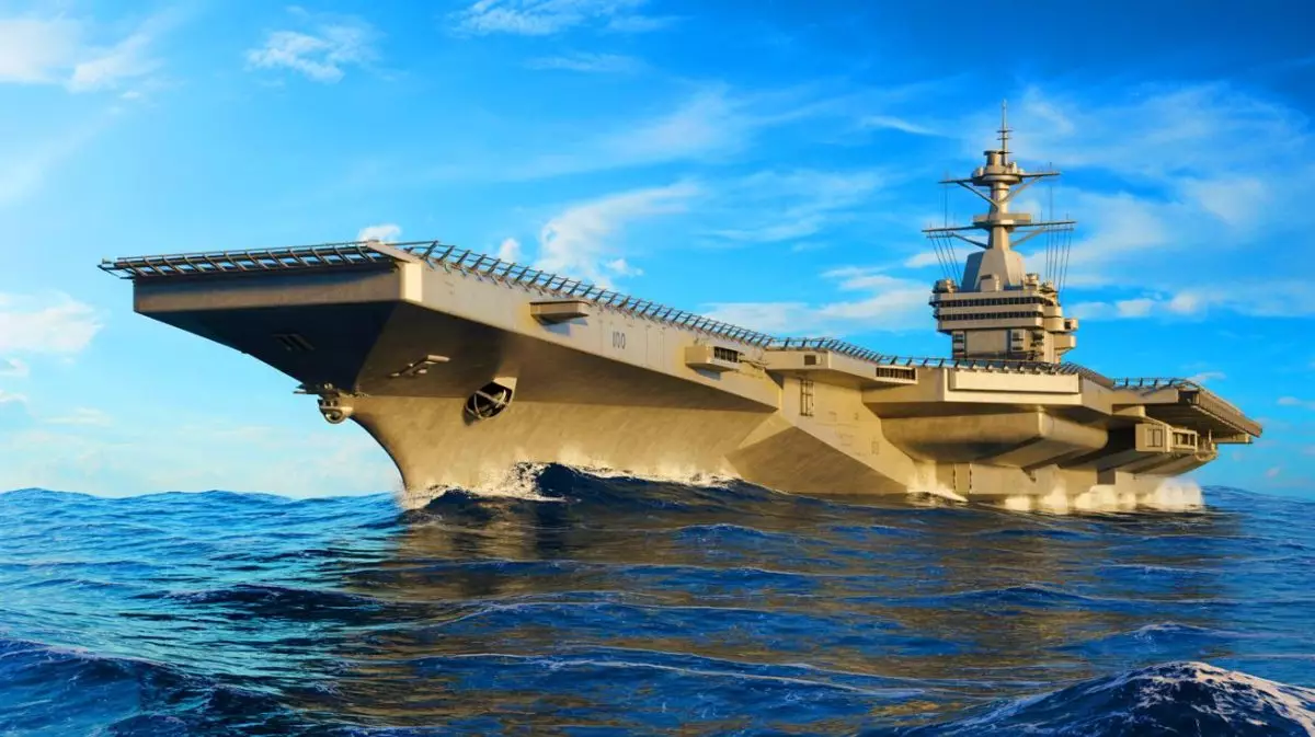Illustration of China's nuclear-powered aircraft carrier advancing on the high seas. Image generated by AI.