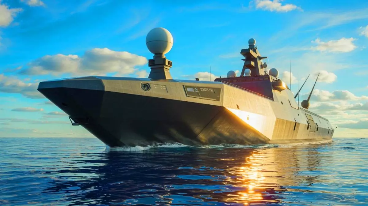 Illustration von Chinas neuem Spionageschiff Liaowang-1 bei der Überwachung von Weltraumaktivitäten. Bild durch KI generiert.