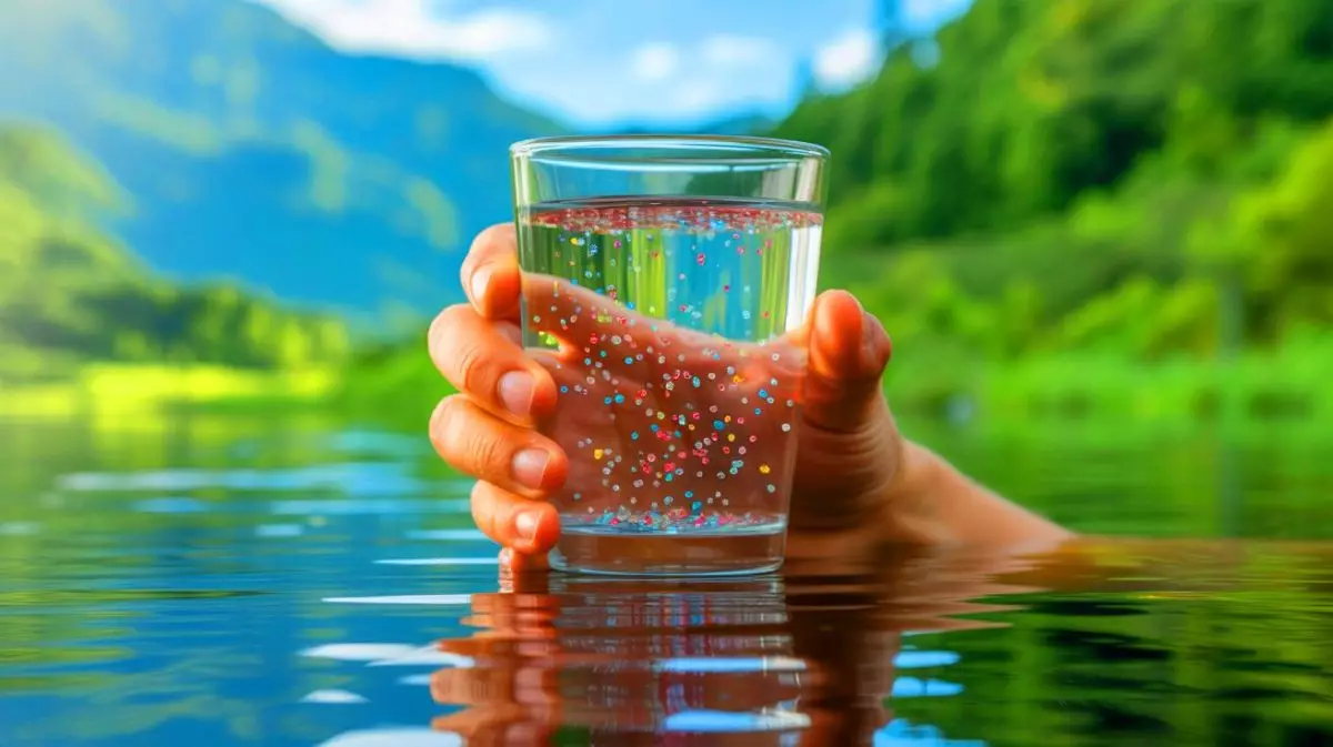 Illustration von der Ausbreitung und den Auswirkungen von Mikroplastik in der Umwelt und im menschlichen Körper. Bild durch KI generiert.