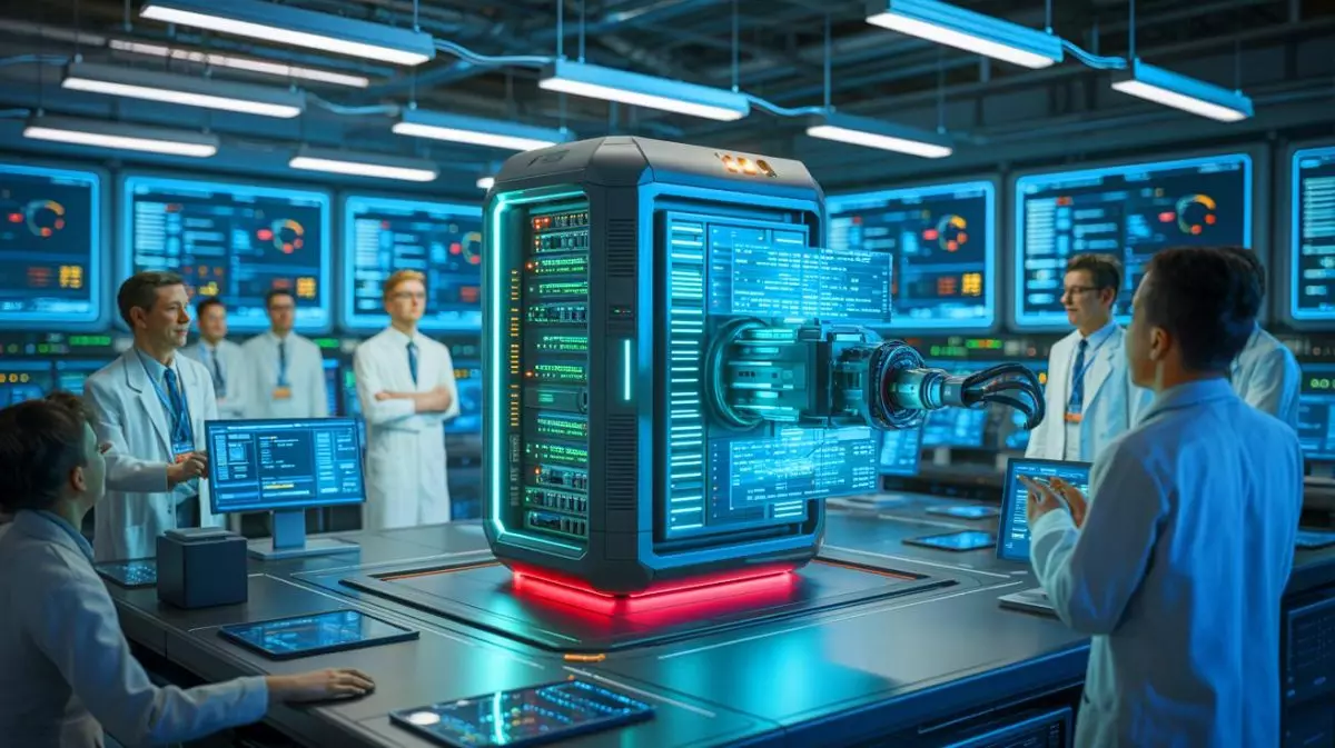 Illustration von The AI Scientist, einer KI, die wissenschaftliche Entdeckungen automatisiert. Bild durch KI generiert.