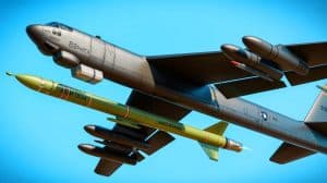 Illustration of the AGM-183A Air-Launched Rapid Response Weapon and a B-52 Stratofortress bomber. Image generated by AI.