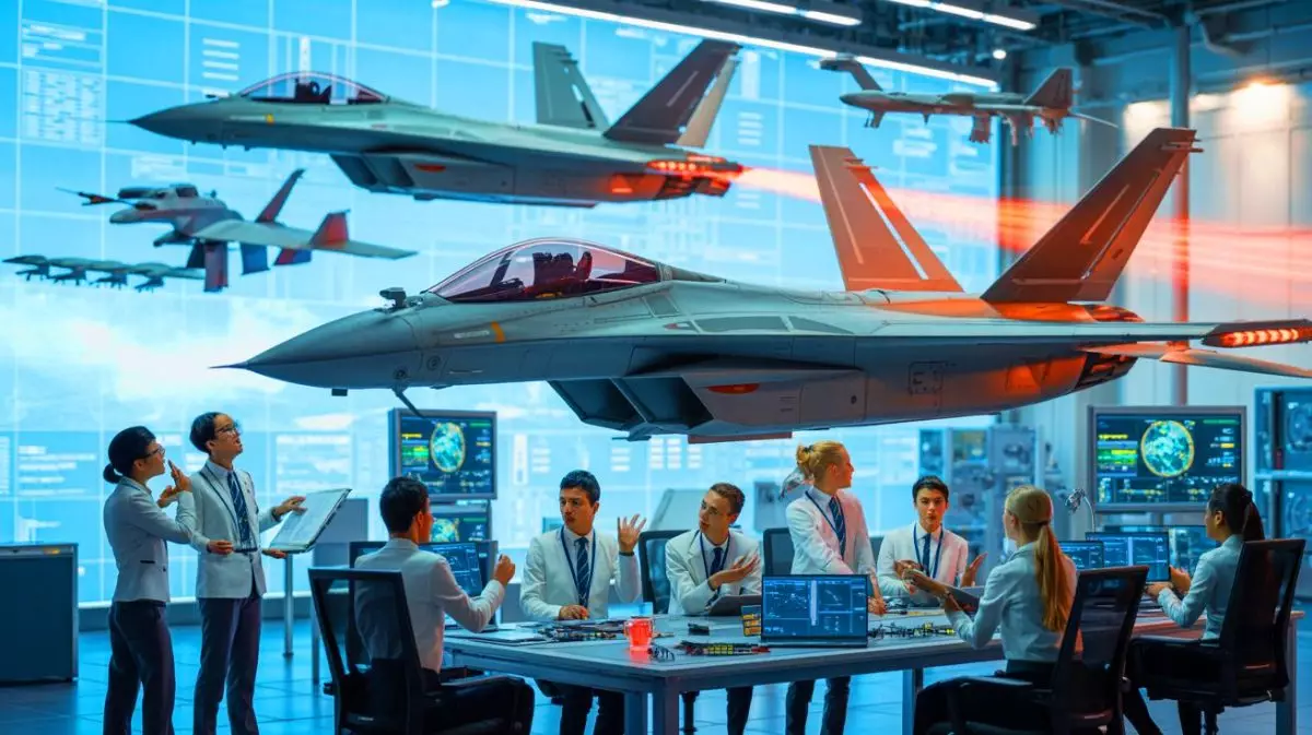 Illustration of the collaborative effort and challenges faced in the SCAF project led by Dassault Aviation. Image generated by AI.