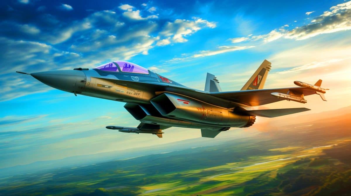 Illustration of international collaboration in developing a next-generation fighter jet. Image generated by AI.