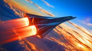Illustration of a groundbreaking carbide ceramic capable of withstanding extreme temperatures for aerospace applications. Image generated by AI.