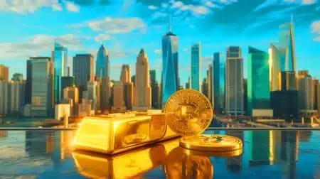 “Crypto Is No Match for Gold”: This Startling Declaration from World Gold Council Chief Shakes Investors to Their Core Illustration of the surge in gold prices amid geopolitical tensions and the debate over cryptocurrencies as alternatives. Image generated by AI.