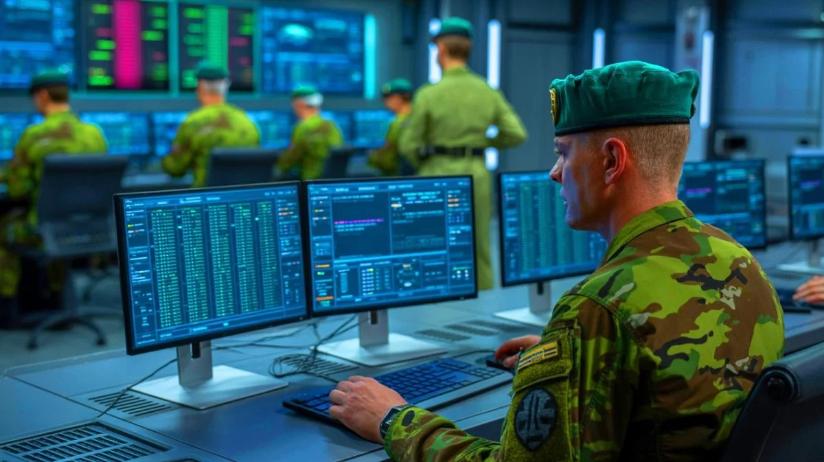 Illustration de la diffusion de messages d'action d'urgence par l'armée de l'air américaine. Image réalisée par IA.