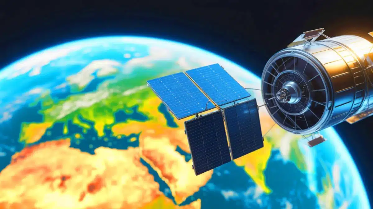 Illustration de la réussite du système d'exploitation spatial développé par la Chine. Image réalisée par IA.
