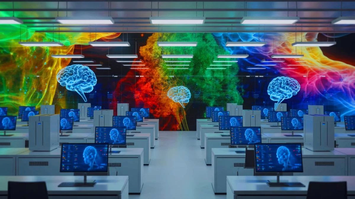 Illustration de la capacité des modèles de langage à grande échelle à imiter la cognition humaine. Image réalisée par IA.