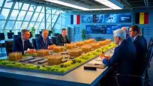 Illustration of the revival of France's small-caliber ammunition industry in collaboration with Belgium. Image generated by AI.