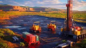 Illustration of a monumental oil discovery in a previously unexplored location. Image generated by AI.