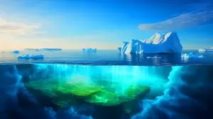 Illustration of the Earth's climate inertia and its impact on global warming. Image generated by AI.
