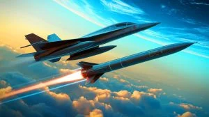 Illustration de la relance du programme du missile hypersonique ARRW par l'Air Force américaine. Image réalisée par IA.