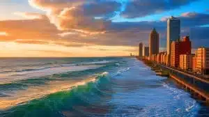 Illustration of Earth's ongoing warming due to climate inertia and sea-level rise. Image generated by AI.