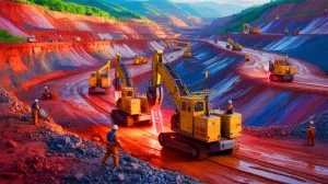 Illustration de la domination chinoise sur la production mondiale de terres rares et son impact géopolitique. Image réalisée par IA.
