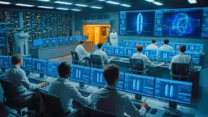 Illustration de la détection des ogives nucléaires par intelligence artificielle. Image réalisée par IA.